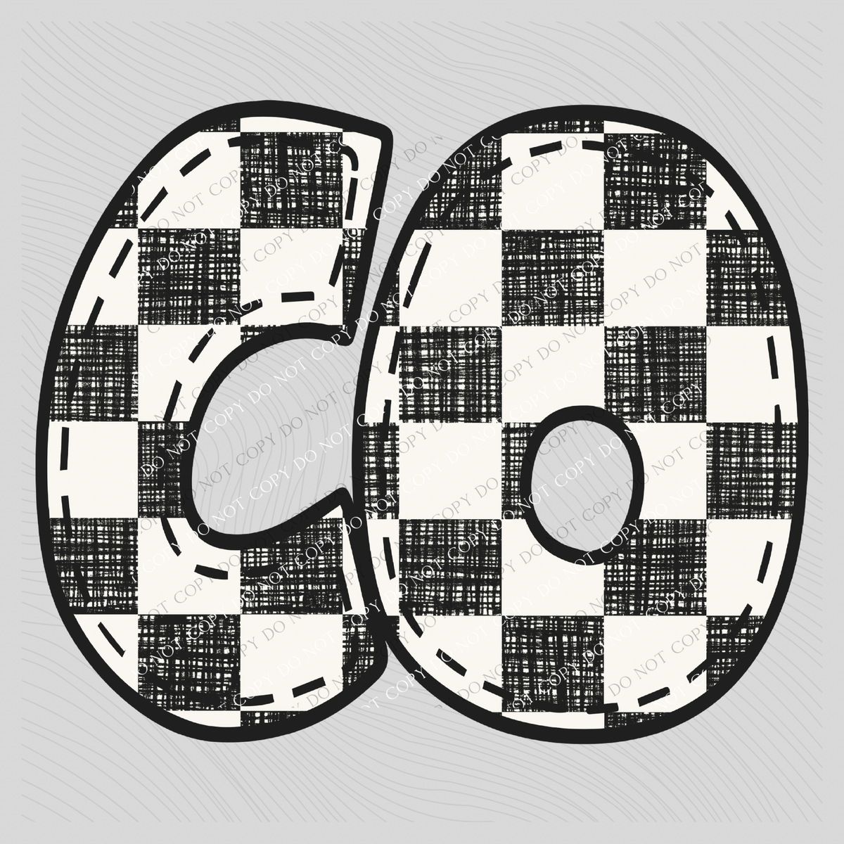 CO Colorado Bubble Stitch Distressed Checkers Black White Digital Design, PNG