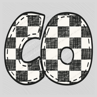 CO Colorado Bubble Stitch Distressed Checkers Black White Digital Design, PNG