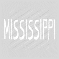 Mississippi Rough in White Digital Design, PNG