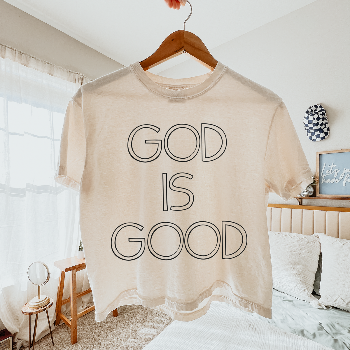God is Good Simple Outline in Black Digital Design, PNG