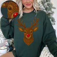 Rudolph Reindeer Rhinestone 3D Digital Download, PNG