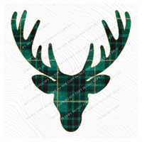 Reindeer Green Plaid & Glitter Digital Download, PNG