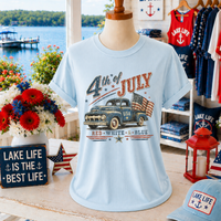 Truck Red, White & Blue Retro Vintage Distressed Patriotic Digital Design, PNG