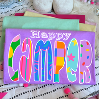 Happy Camper Color Pop Doodle Digital Design, PNG