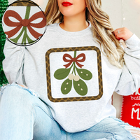 Mistletoe 3D Leopard Square Chenille Patch Style Digital Download, PNG