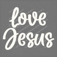 Love Jesus Script in Off-white Digital Design, PNG