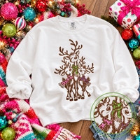 Reindeer Trio Glitter Digital Design, PNG