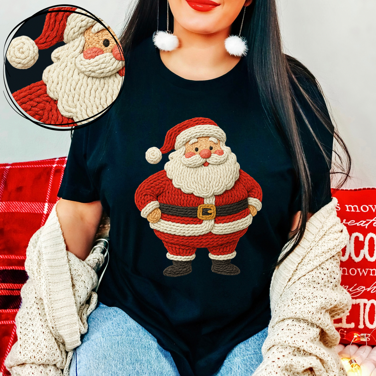 Cutie Santa Knitted Digital Download, PNG