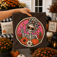 Skeleton Halloween Chenille Patch Digital Design, PNG