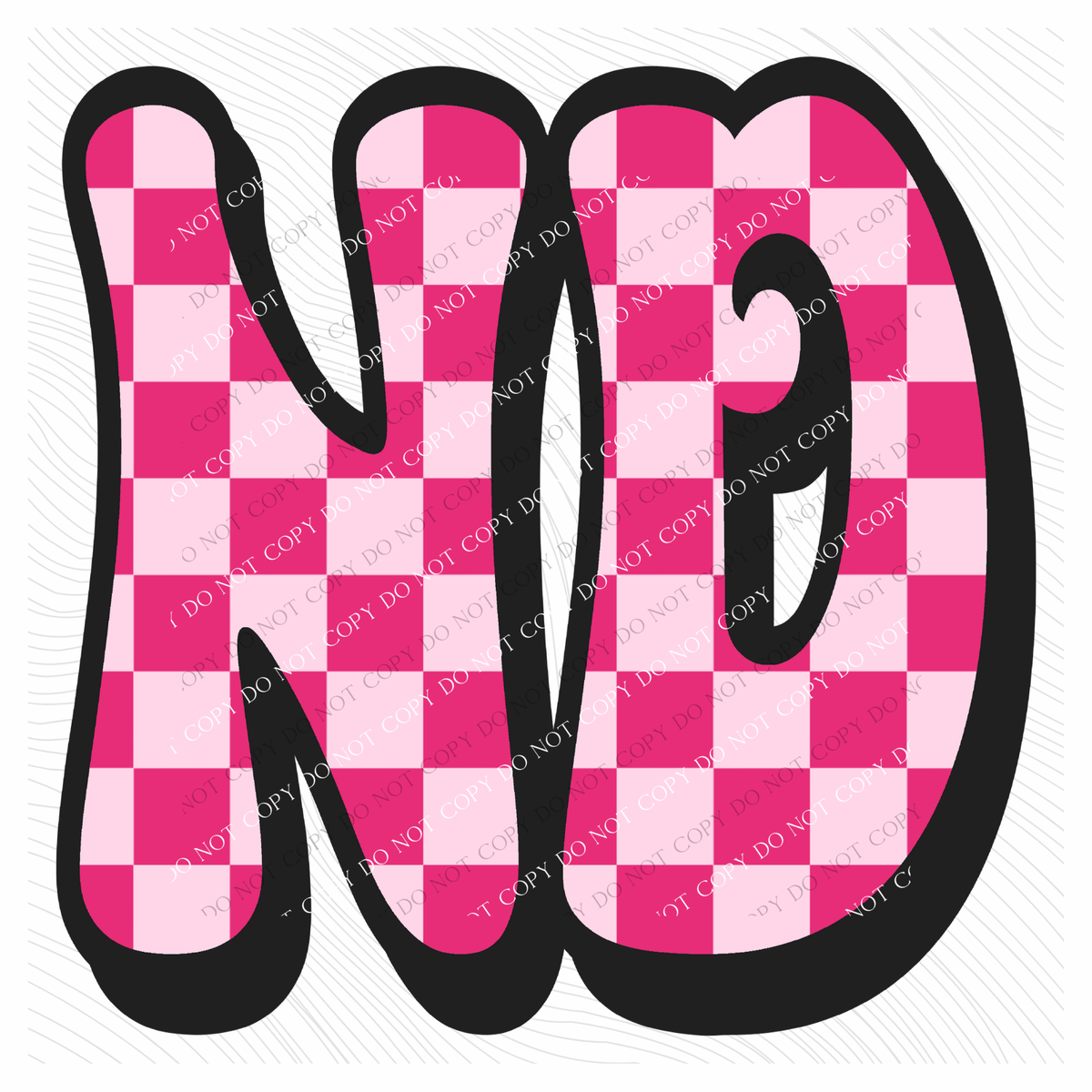 ND North Dakota Retro Checkers in Pinks Digital Design, PNG