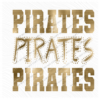 Pirates Varsity Polka Dot Texture Foil Gold Digital Design, PNG