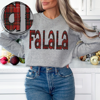 Fa La La Glitter & Red Plaid Digital Download, PNG