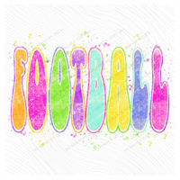 Football Neon Chalky Splatter Digital Design, PNG