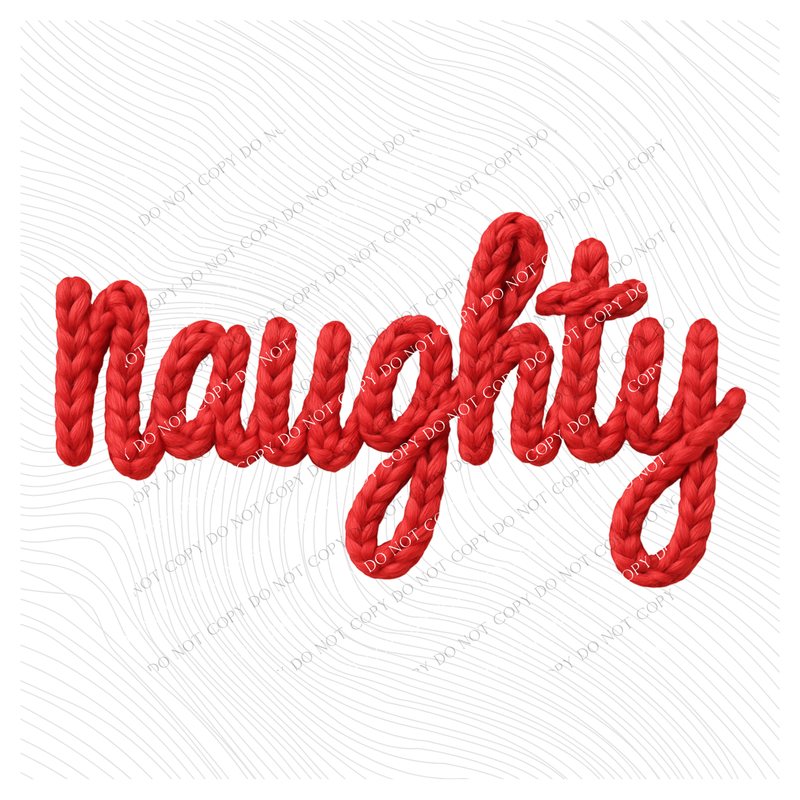 Naughty Yarn Knit Style Digital Download, PNG