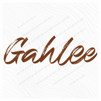 Gahlee Western Script in Brown Digital Design, PNG