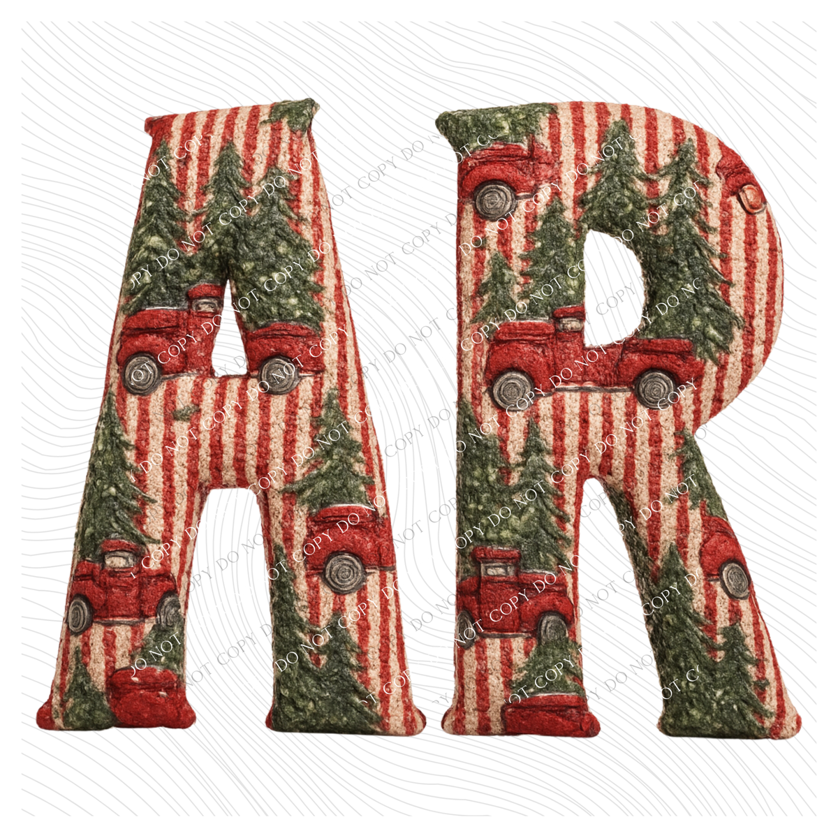 AR Arkansas Striped Christmas Red Truck 3D Texture Fabric Style Digital Download, PNG