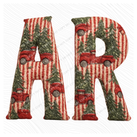 AR Arkansas Striped Christmas Red Truck 3D Texture Fabric Style Digital Download, PNG