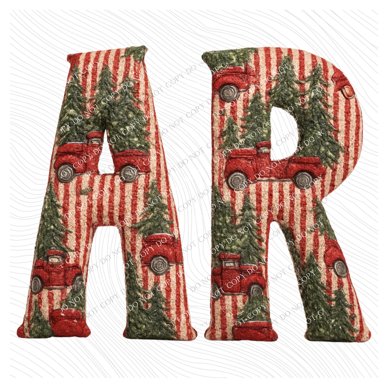 AR Arkansas Striped Christmas Red Truck 3D Texture Fabric Style Digital Download, PNG
