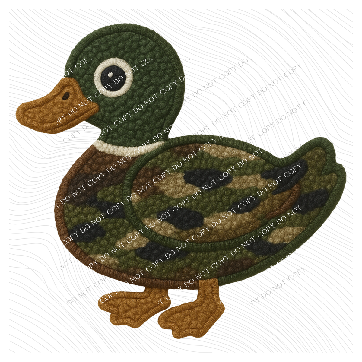 Duck Camo 3D Chenille Patch Style Digital Download, PNG