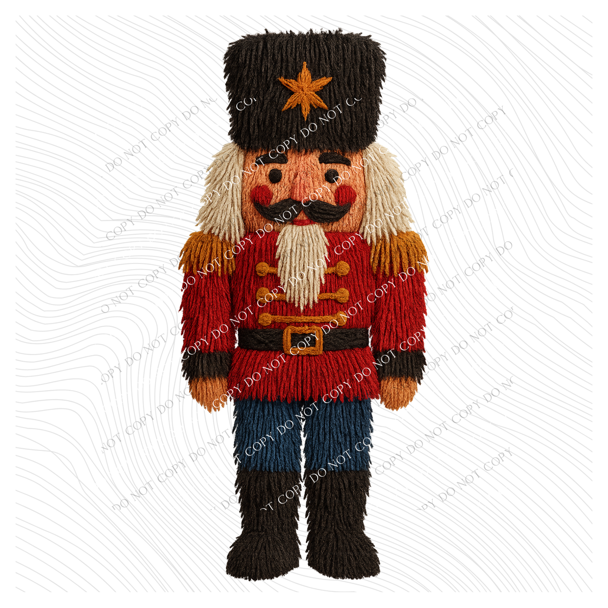 Nutcracker in 3D Yarn Style Digital Download, PNG