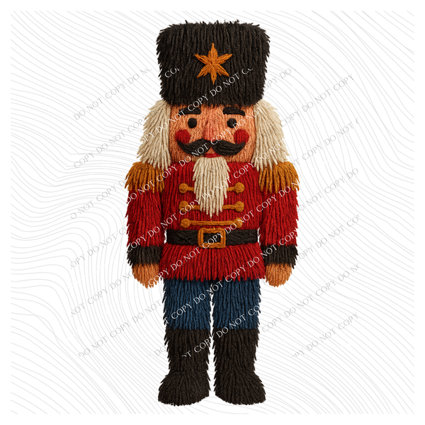 Nutcracker in 3D Yarn Style Digital Download, PNG
