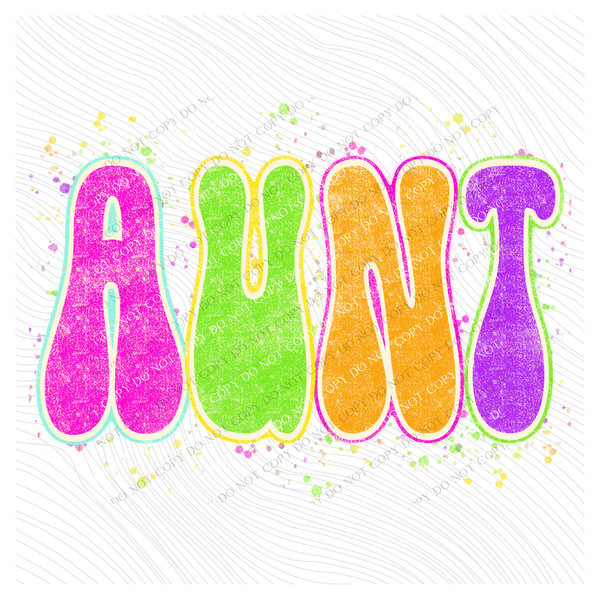 Aunt Neon Chalky Splatter Digital Design, PNG