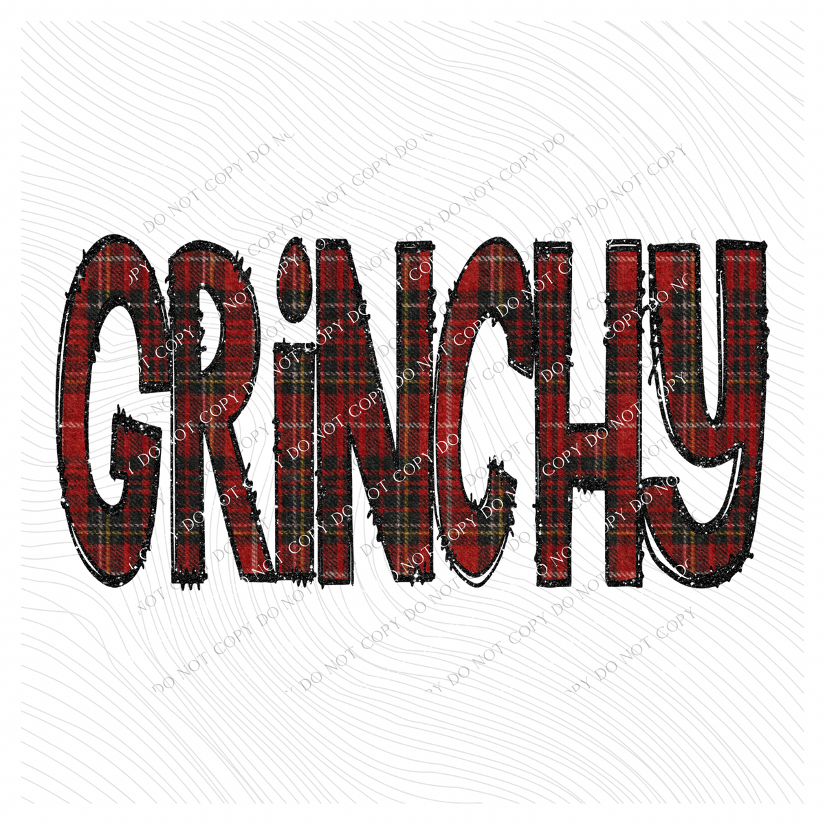 Grinchy Glitter & Red Plaid Digital Download, PNG