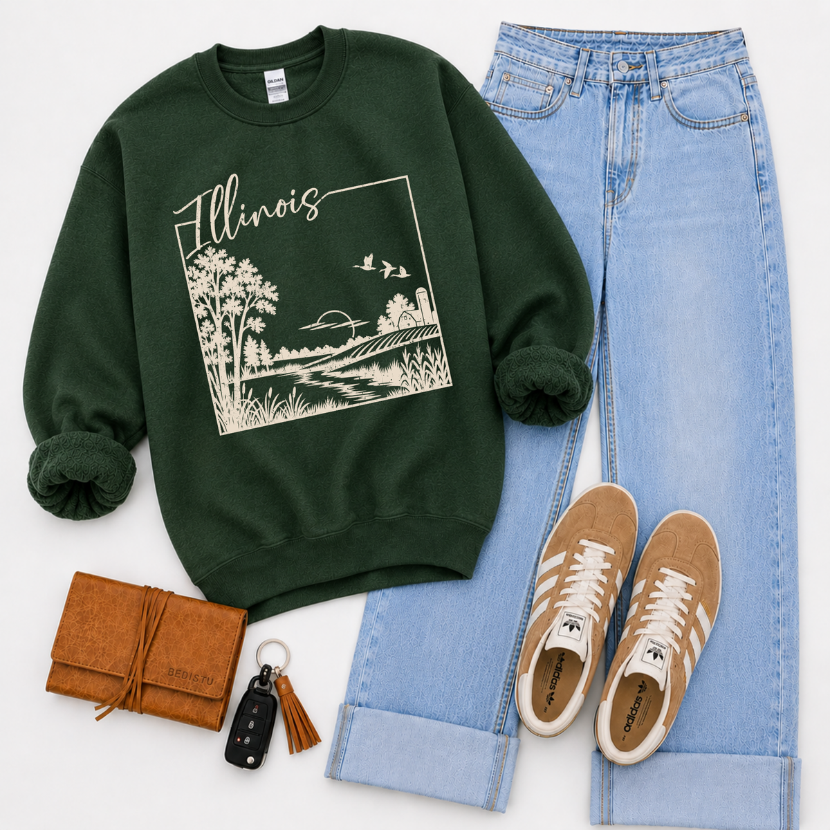 States Nature Scenery Silhouette (includes both brown & cream with purchase) Digital Design, PNG