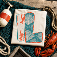 IL Illinois  Lobster Coral Reef Polka Dot Outline Digital Design, PNG