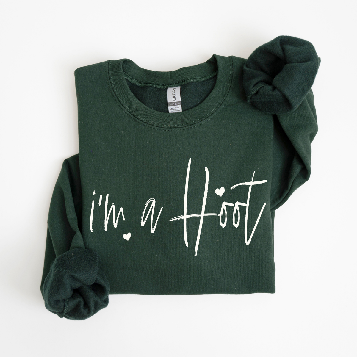 I’m a Hoot Sketched Script Hearts in Off-white Digital Design, PNG