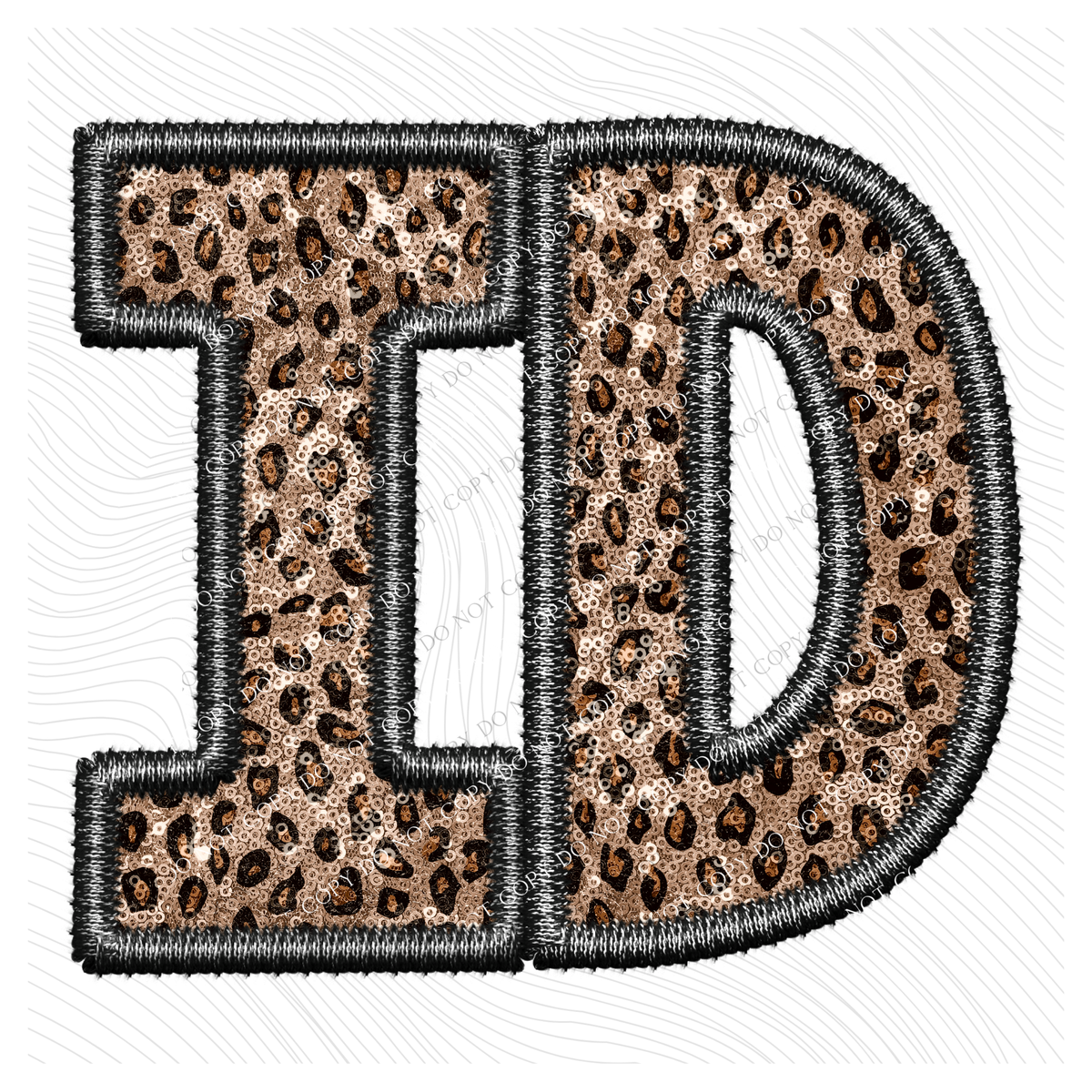 ID Idaho Faux Embroidery Leopard Sequin with separate Home Sweet Home Script in Black,  Digital Design, PNG