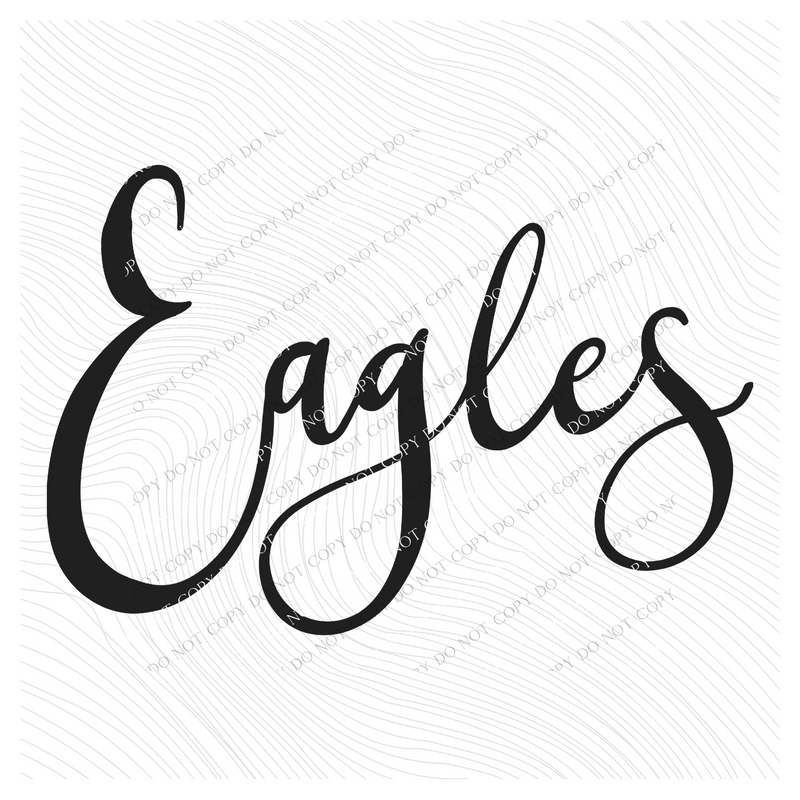 Eagles Script in Black Digital Download, PNG