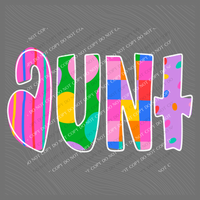 Aunt Color Pop Doodle Digital Design, PNG