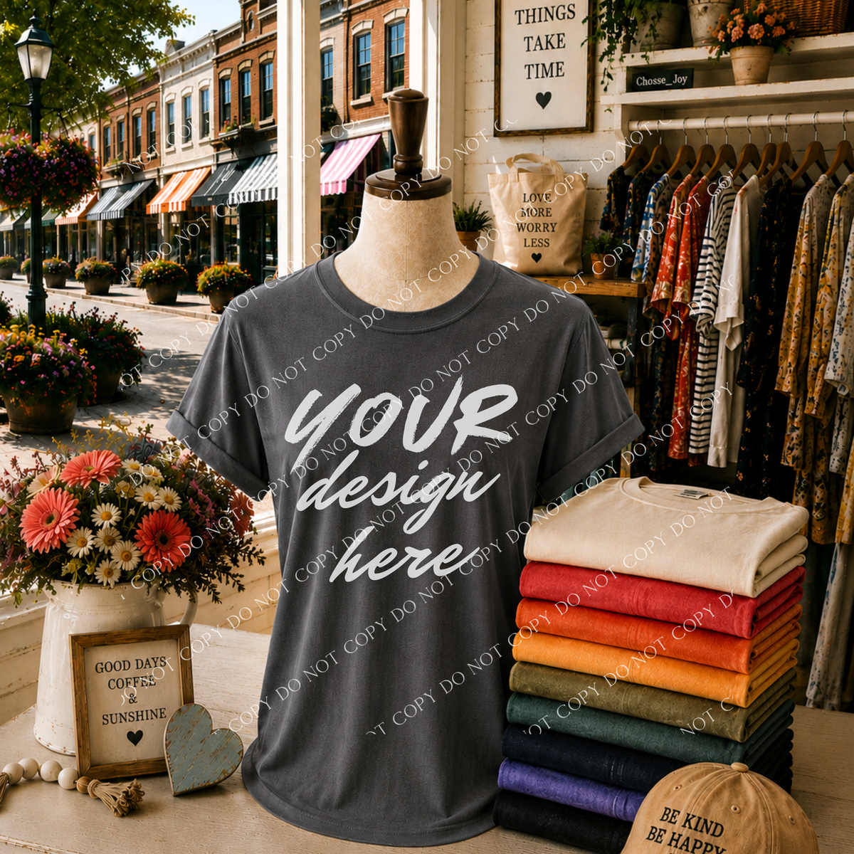 Blank Everyday Boutique Mockup, Comfort Colors 1717 Graphite