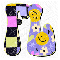 FL Florida Groovy Happy Neon Checkers Digital Design, PNG