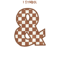 Checkered Stitch Alphabet Set in Brown & Cream | PNG Alphabet Letters Only
