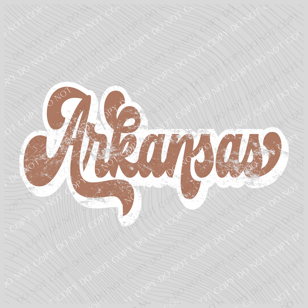 Arkansas Chestnut & White Retro Shadow Distressed Digital Download, PNG