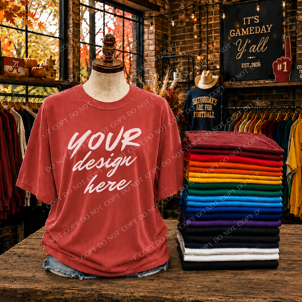 Game Day Blank Mockup, Comfort Colors Brick
