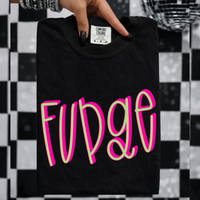 Fudge 3D Sassy Script Bright Pink & Green Digital Design, PNG