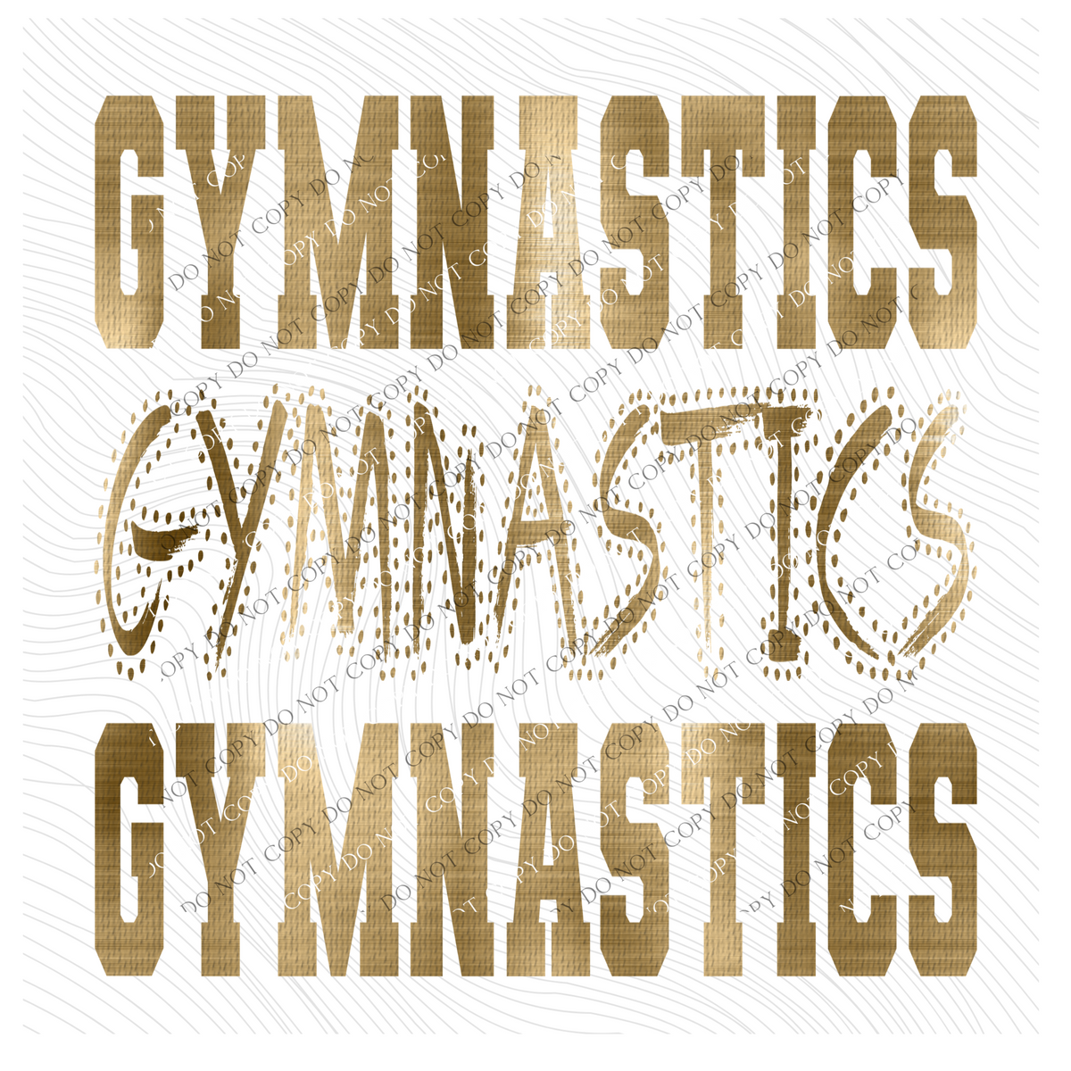 Gymnastics Varsity Polka Dot Texture Foil Gold Digital Design, PNG