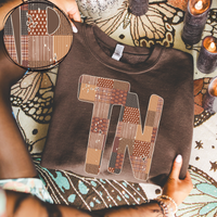 Tennessee TN Autumn Pumpkins Quilted Distressed Digital Design in Browns, PNG