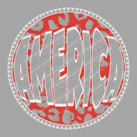 America Groovy Leopard Cutout in Red & White Patriotic Digital Design, PNG