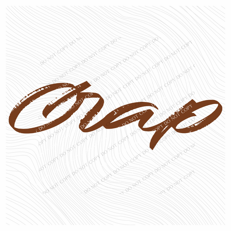 Crap Western Script in Brown Digital Design, PNG