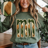 MN Minnesota Stitched Argyle Fur Digital Download, PNG