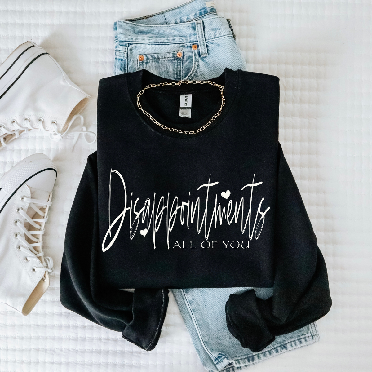 Disappointments All of you Sketched Script Hearts in Off-white Digital Design, PNG