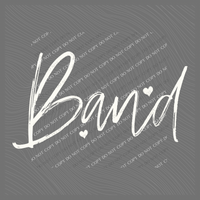 Band Sketched Script Hearts in Off-white Digital Design, PNG