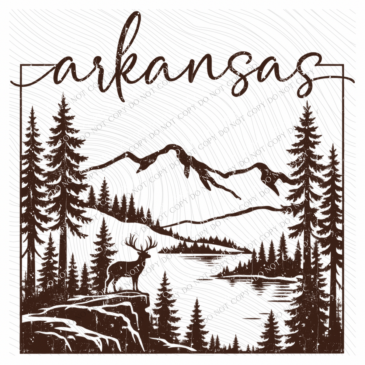 States Nature Scenery Silhouette (includes both brown & cream with purchase) Digital Design, PNG