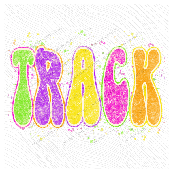 Track Neon Chalky Splatter Digital Design, PNG
