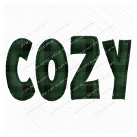 Cozy Green Black Plaid Faux Fabric Patch Digital Design, PNG