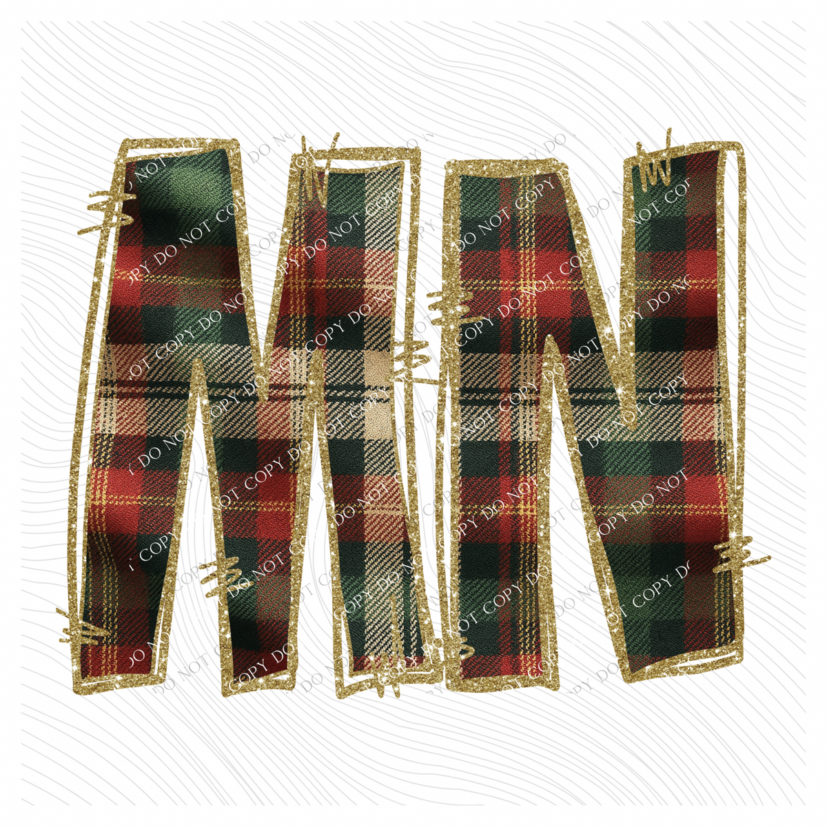 Minnesota Glitter & Plaid Digital Download, PNG